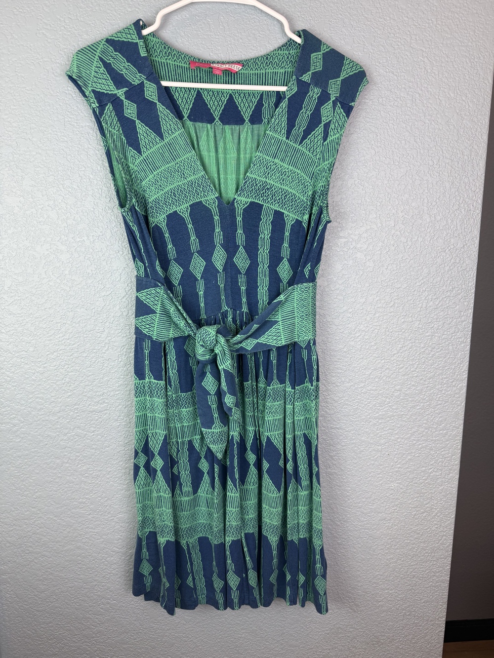 Plenty by Tracy Reese Dress Womens Medium Petite Geometric Belted Knit